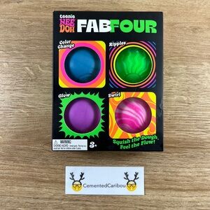 NeeDoh Teenie Fab Four 4 Pack (Color Change, Ripples, Glow, & Swirl) NEW SEALED